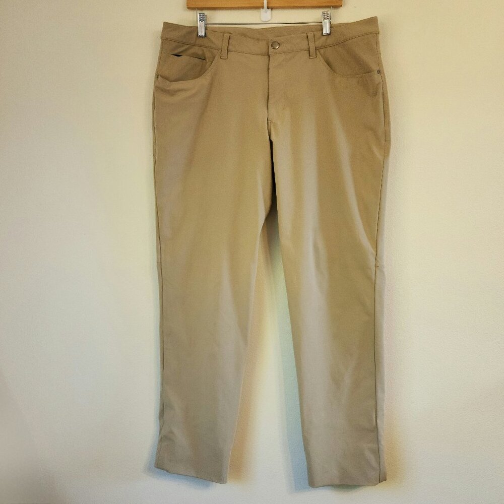 Lululemon ABC Classic-Fit Trouser Pant 38Tallx31 Tan Work Casual Outdoor